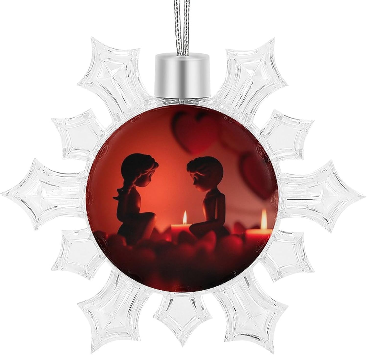 Cute Snowflake Christmas Pendant Hanging Ornament with Ropes