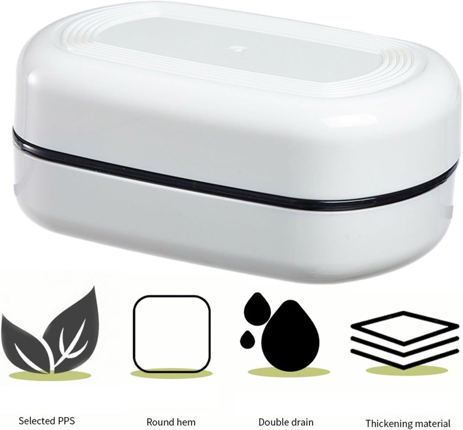 Loyliawa Double-Layer Soap Dish with Lid and Drainage Tray