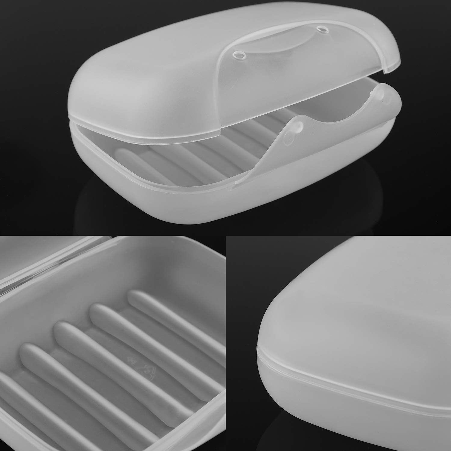 Anwenk 2Pack Travel Soap Dish with Foaming Bag and Secure Latch