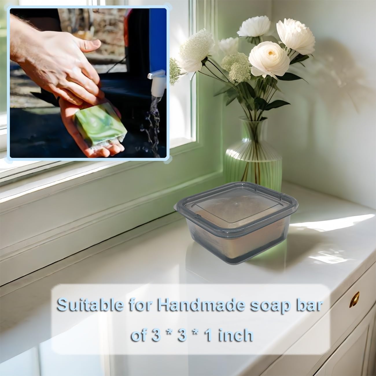Vonpri Travel Soap Case Transparent Black 1Pc