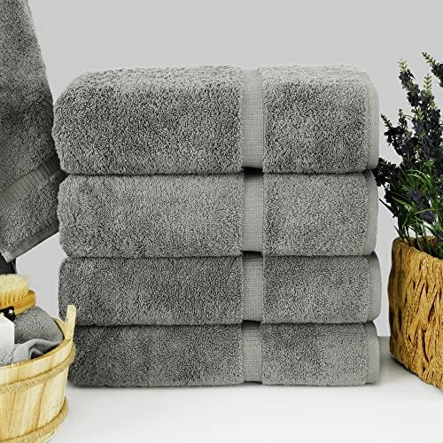 Chakir Turkish Linens Premium 100 Cotton Towel Set Bundle Gray 1
