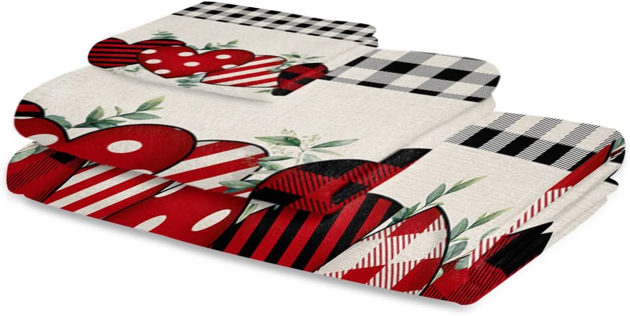 Smile Sunflower 3 Pcs Bath Towel Set Valentines Day Design