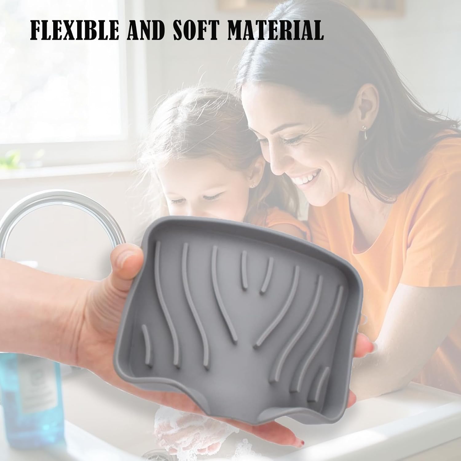 Silicone Soap Dish 2-Pack Black Gray