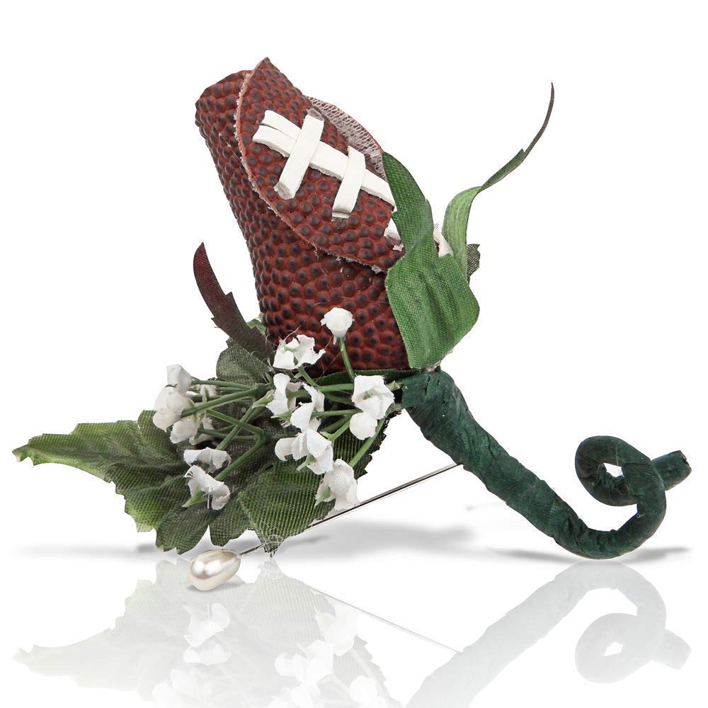 SportsRoses Football Rose Boutonniere - Handmade Gift