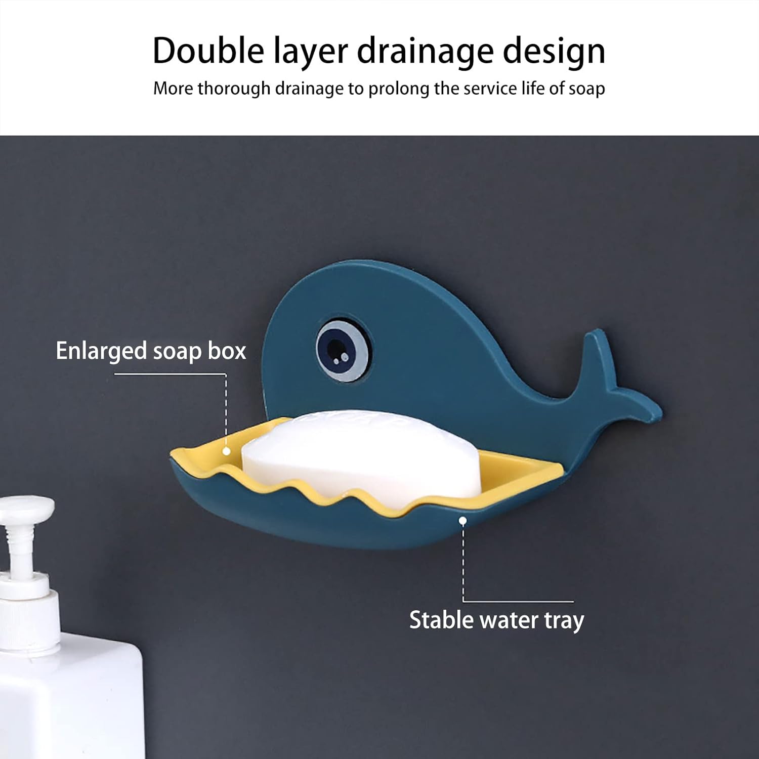 Wall-Mounted Soap Holder with Drainage for Kitchen and Bathroom
