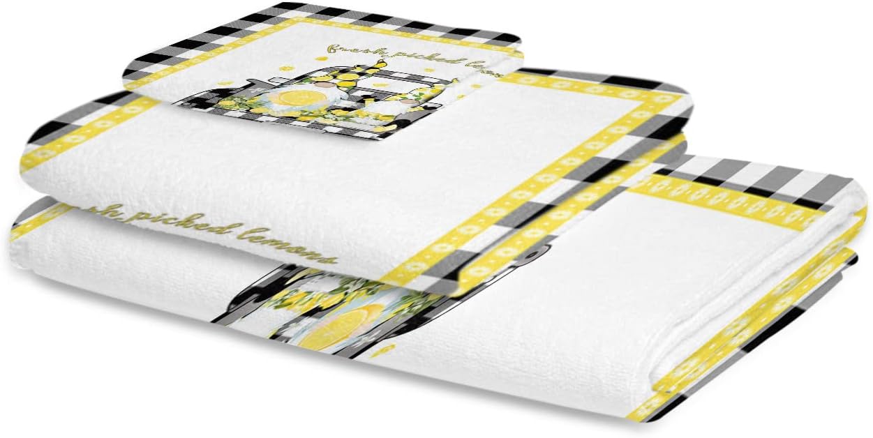Shine-Home Farm Plaid Truck Summer Towel Set