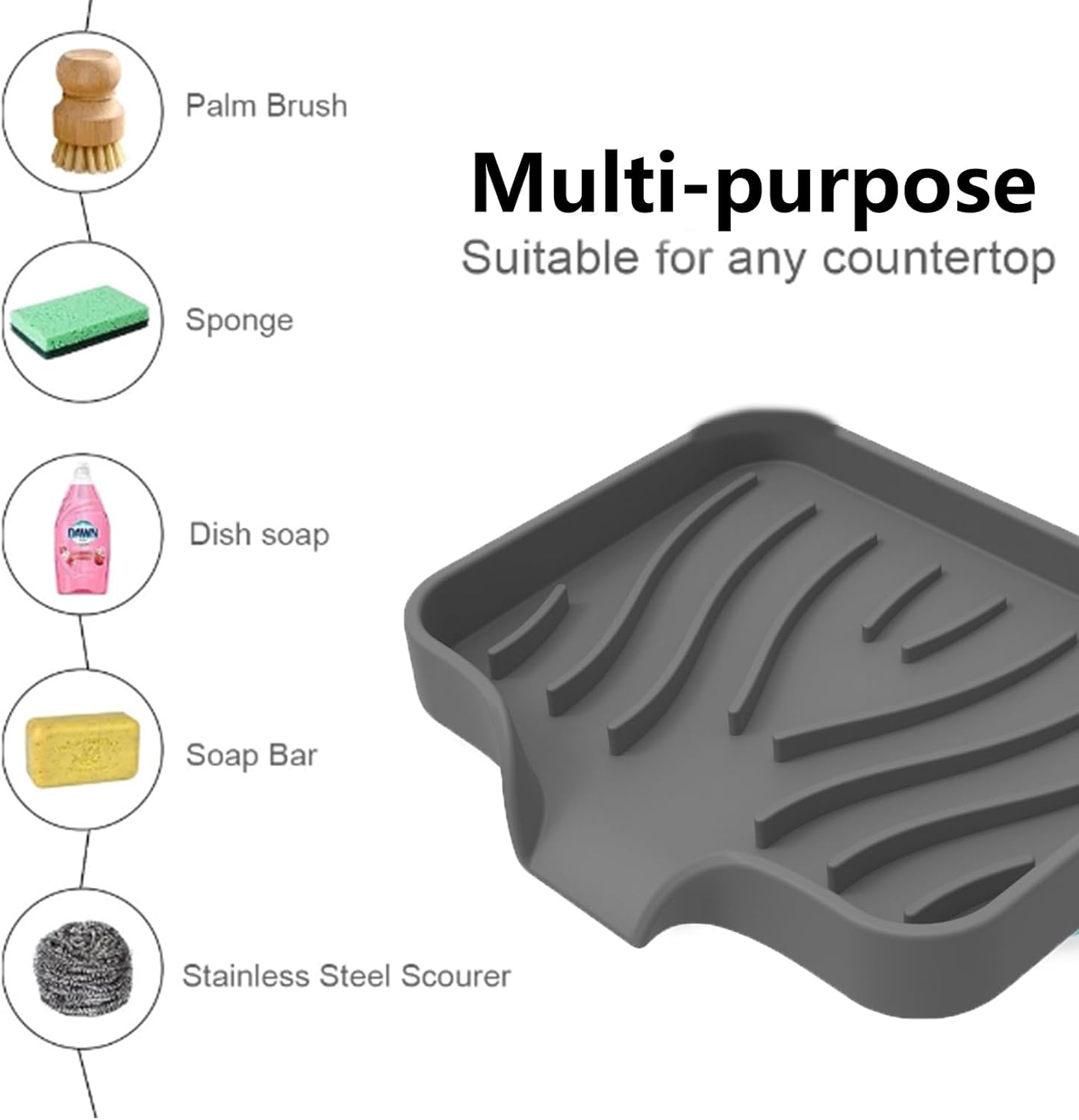 Silicone Soap Holder for Bathroom Kitchen and Tub