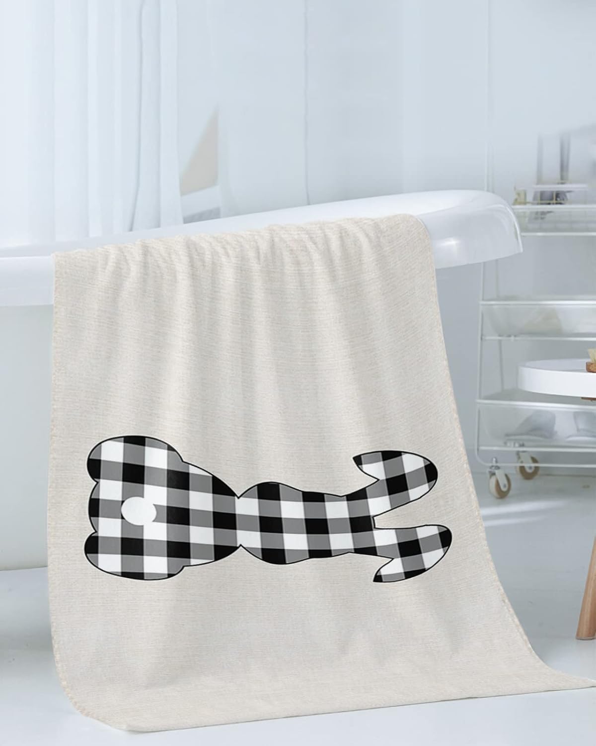 Anzona Easter Plaid Bunny 3-Piece Bath Towel Set 1