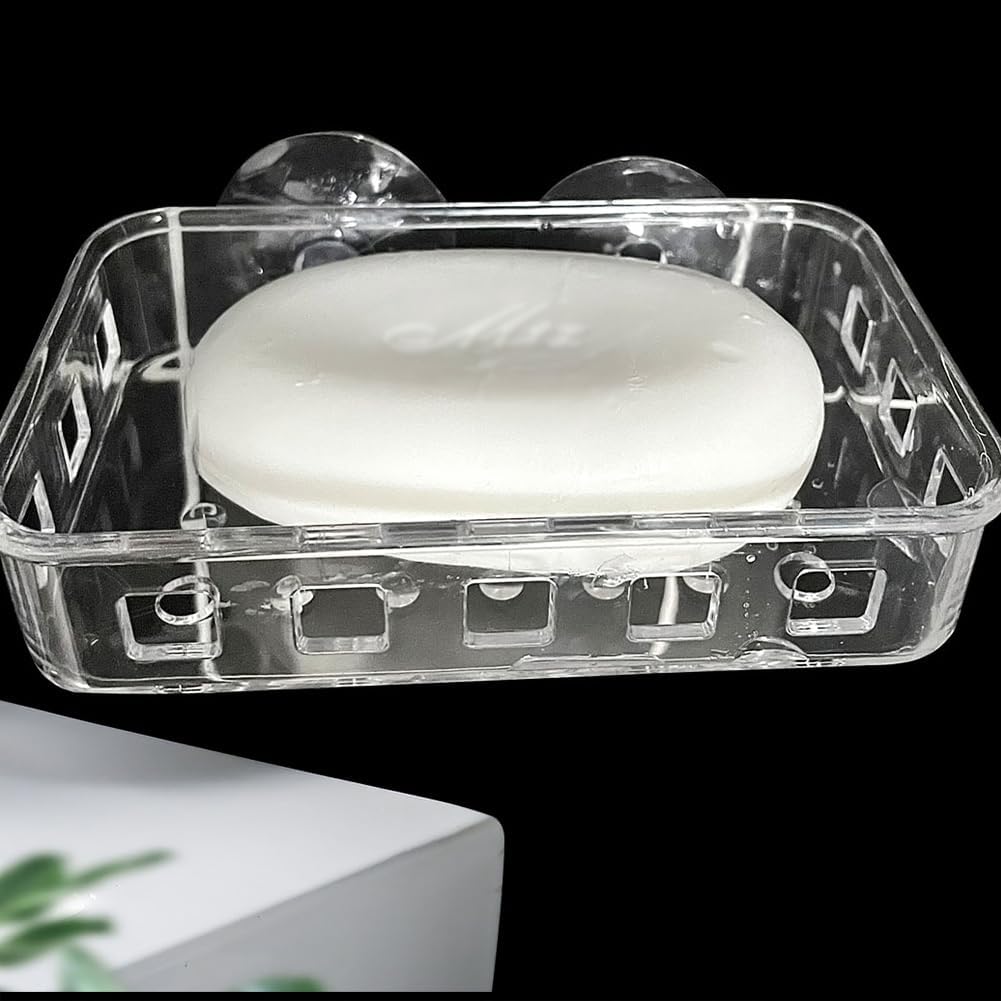 Capiant 1 Pack Suction Cup Soap Dish Holder Clear Acrylic Plastic