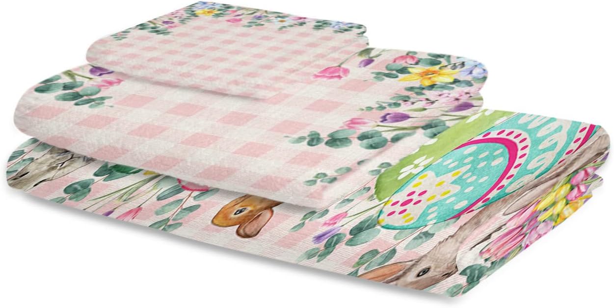 ZOE GARDEN Rabbit Egg Pink Microfiber Towel Set