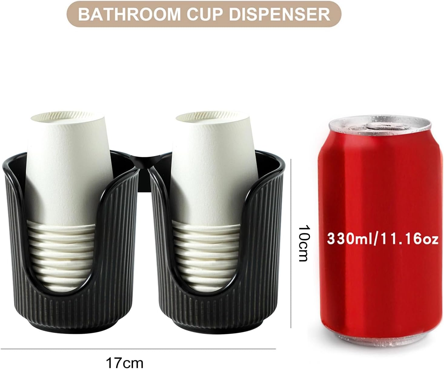 Compact Plastic Cup Holder for Bathroom Vanity