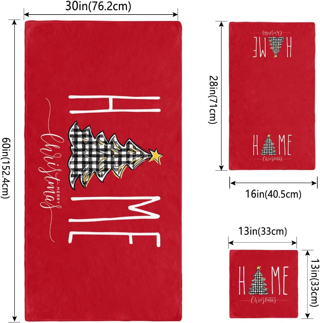 ZOE GARDEN Red Christmas Bathroom Towel Set 1