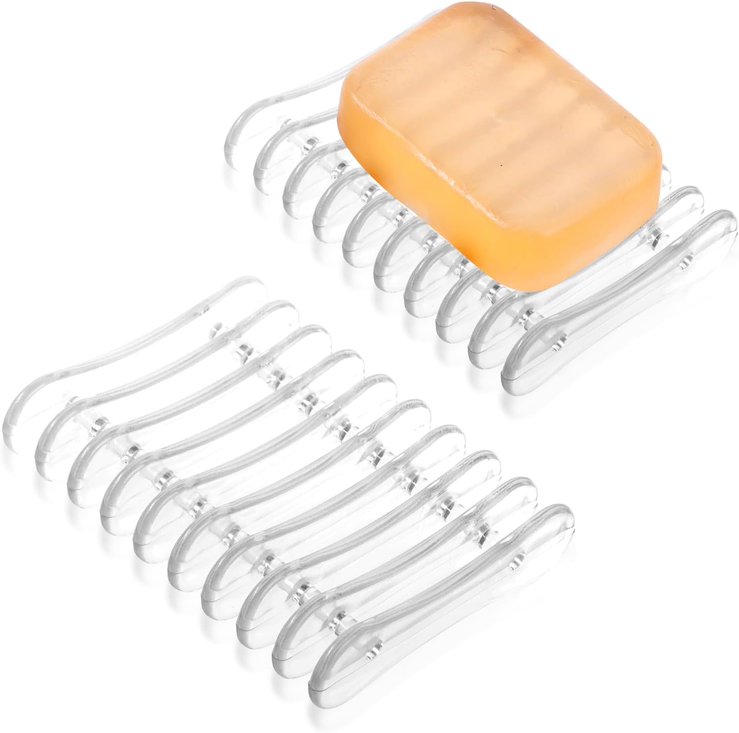 Teaaha 2 Pack Plastic Bar Soap Dish for Shower Kitchen and Bathroom