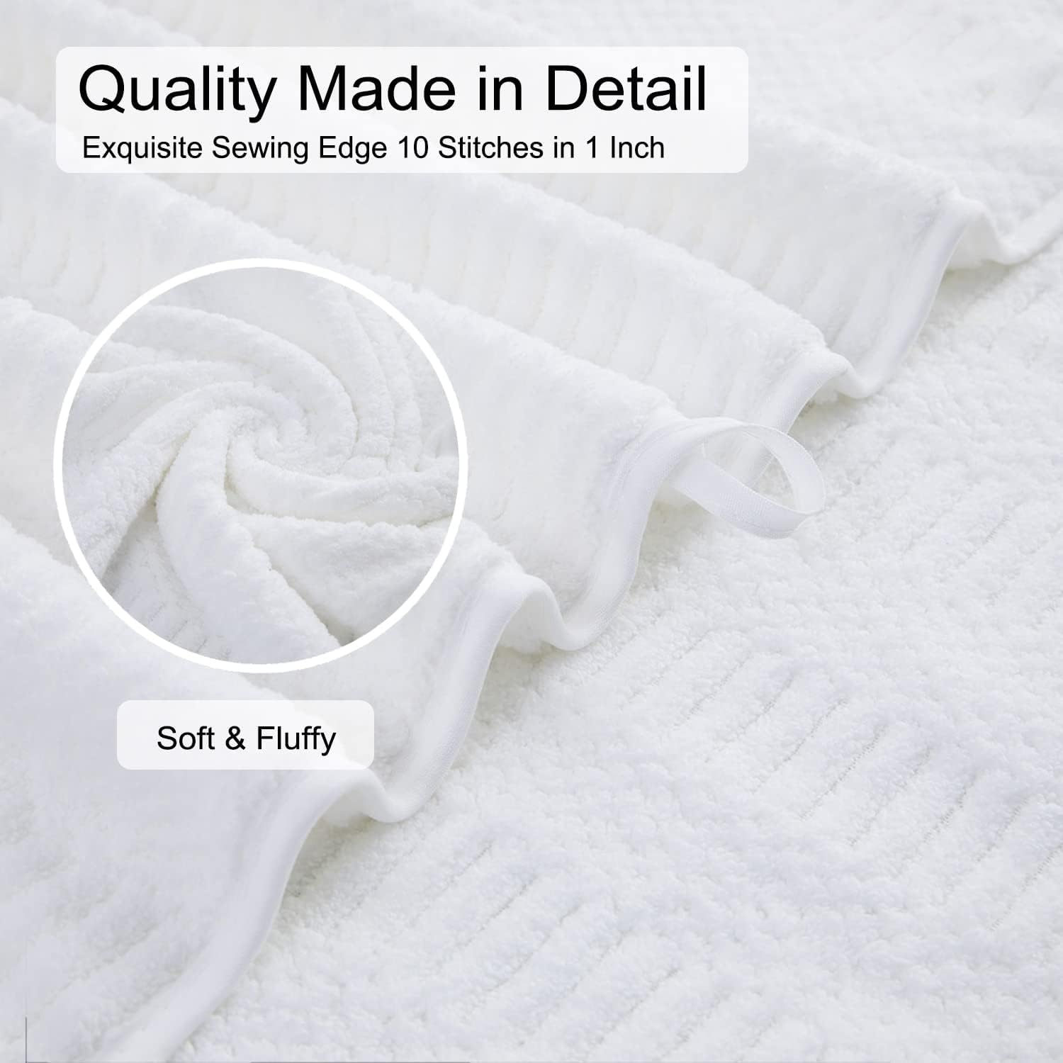 8 Piece Oversized White Bath Towel Set