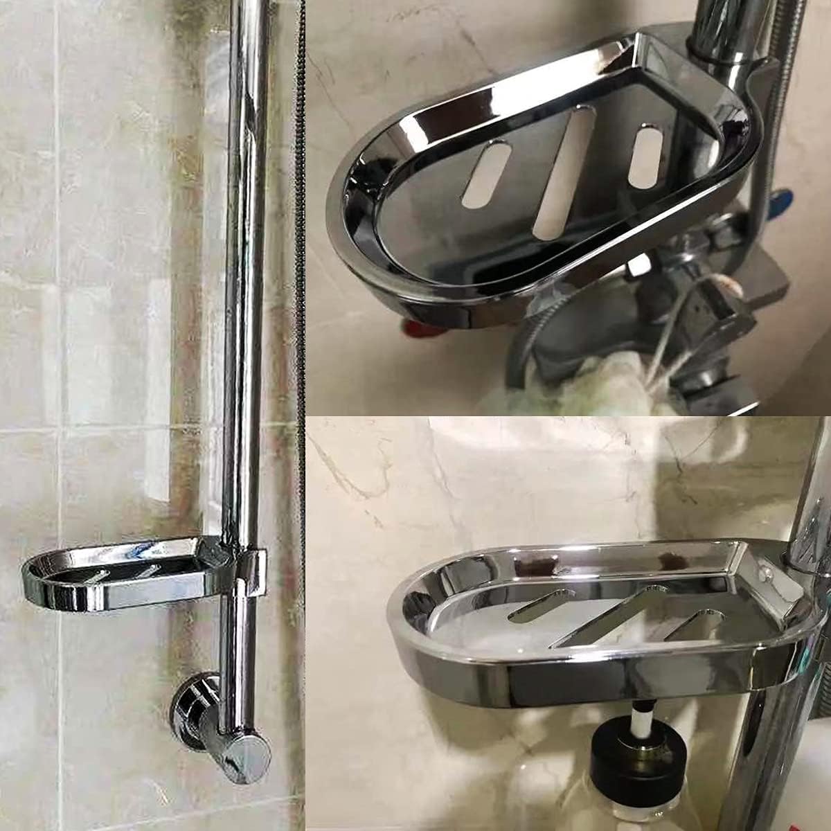 YATEASLU 2-Pack ABS Soap Dish Rack with Drainage