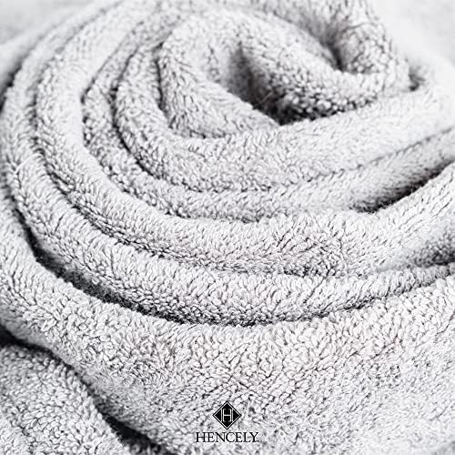 Hencely 6-Piece Bath Towel Set - Soft Turkish Cotton Silver