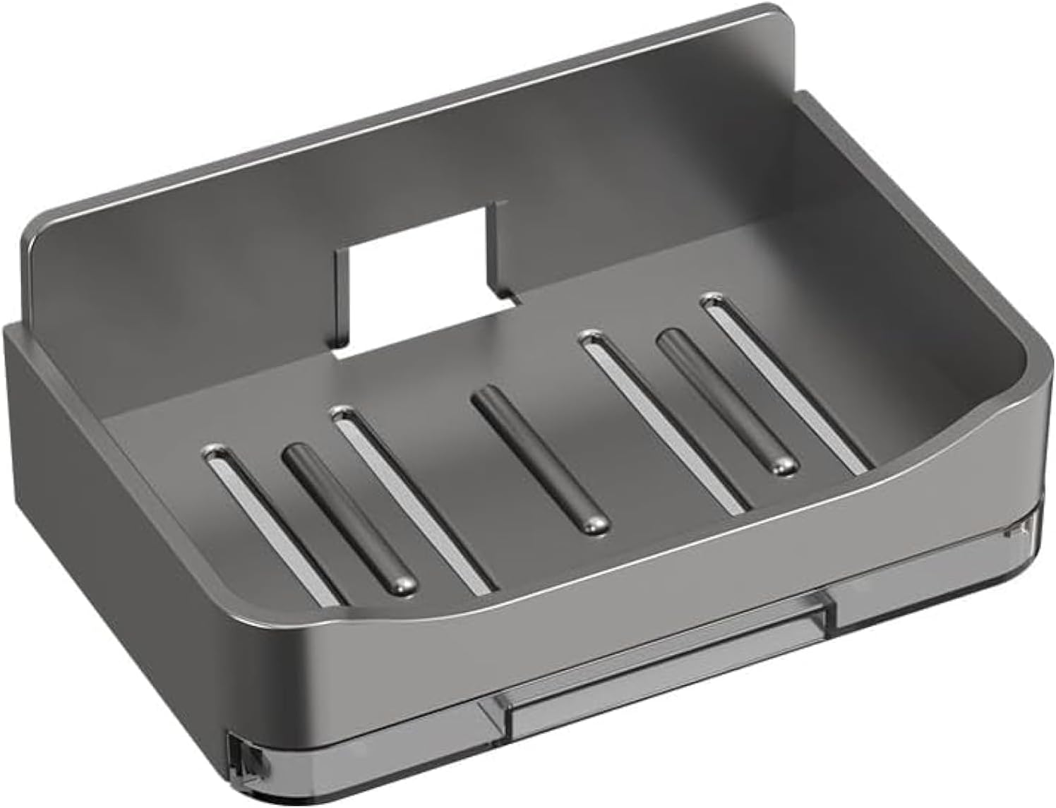 Self-Adhesive Soap Holder with 2 Hooks - Gray