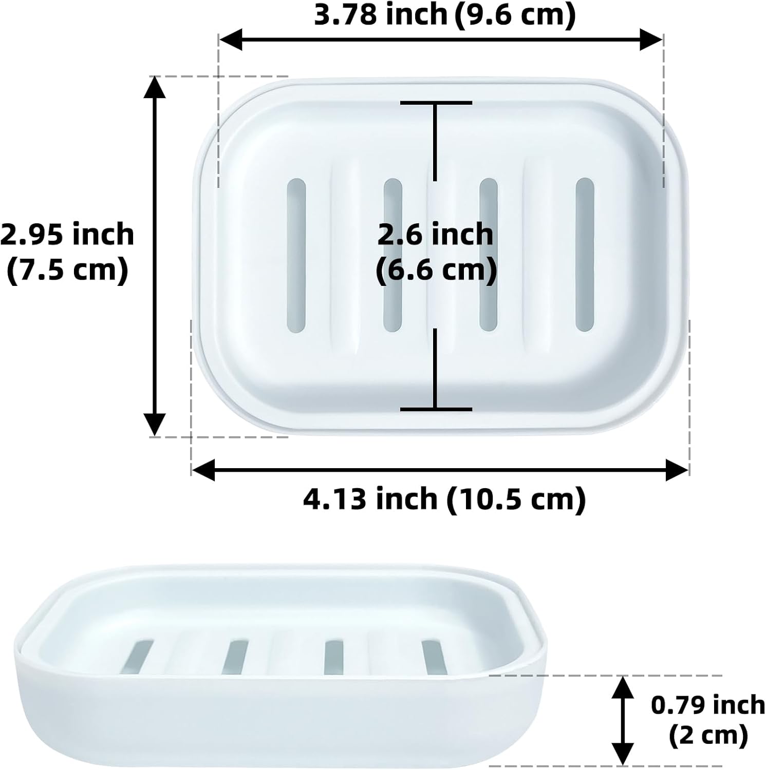 Double Layer Draining Soap Dish with Lid - Light Blue