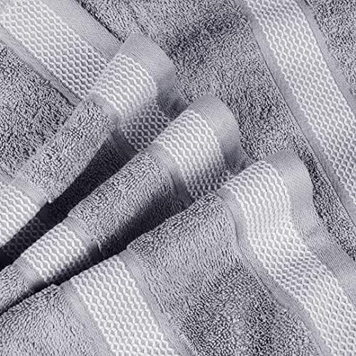 CASA COPENHAGEN Solitaire Grey Violet Bath Towel Set of 2
