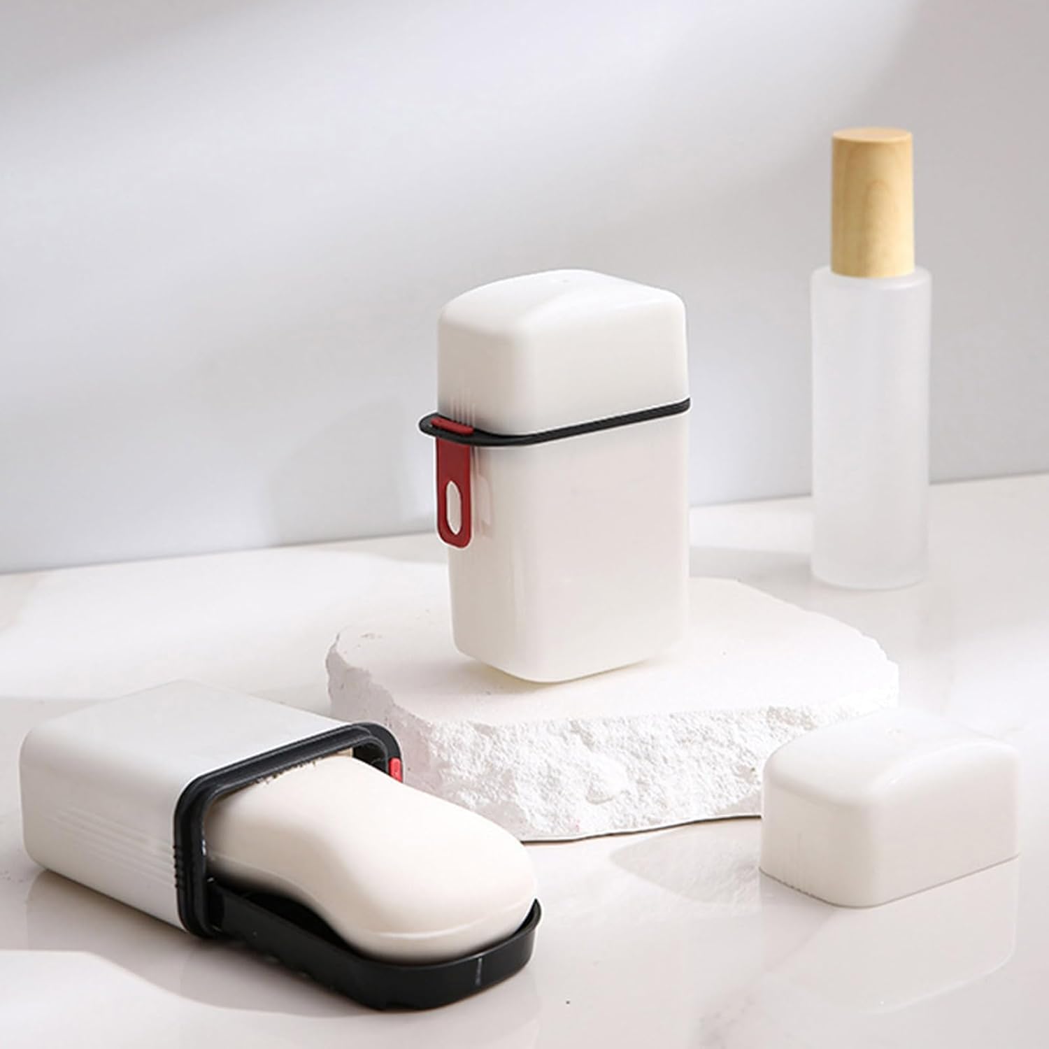 Removable Soap Dish with Snap-Button Lock Design