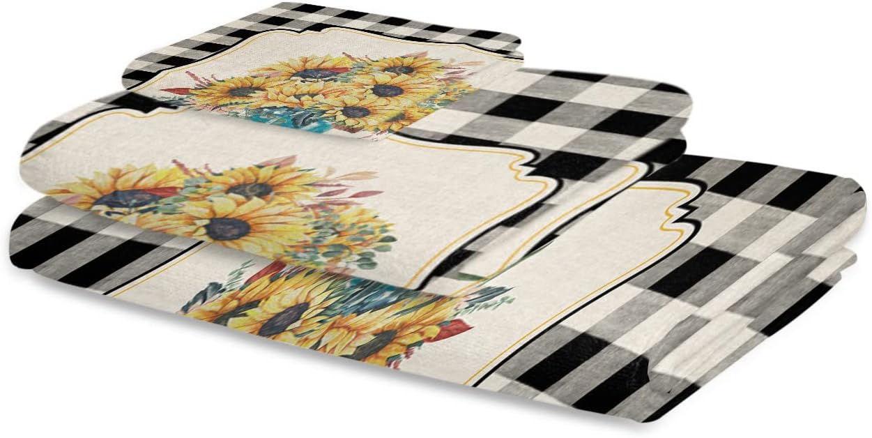 Smile Sunflower 3 Pcs Bath Towel Set 1