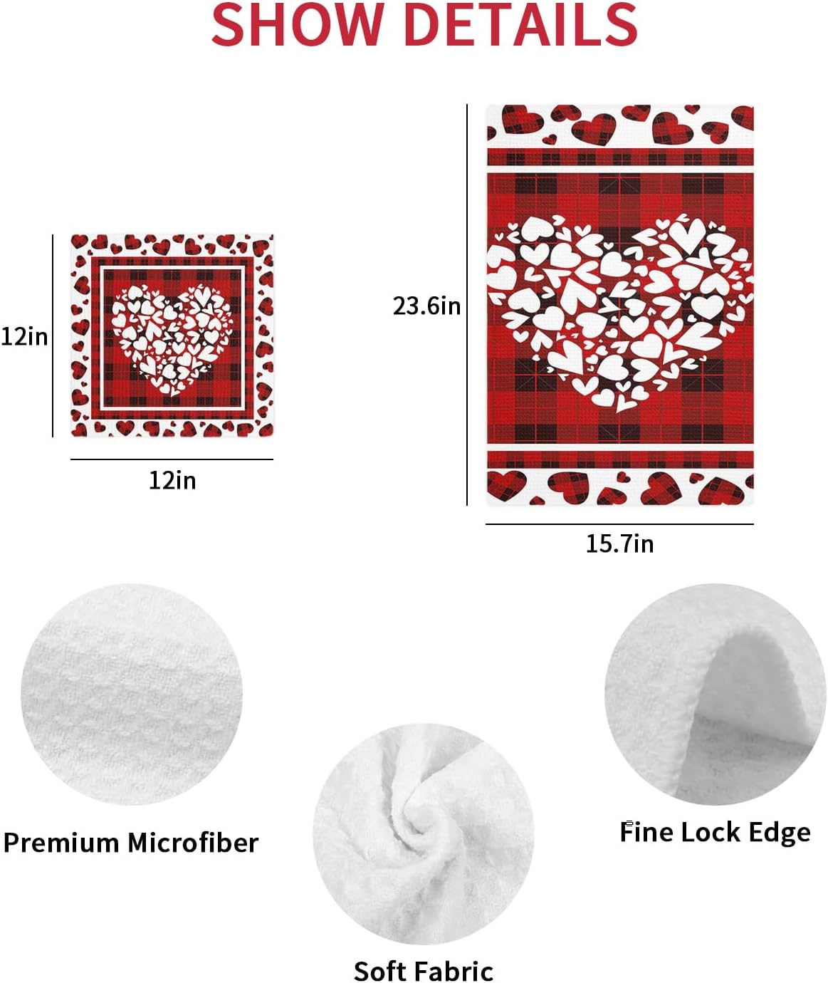 Falaniique Buffalo Red Waffle Towel Set of 3