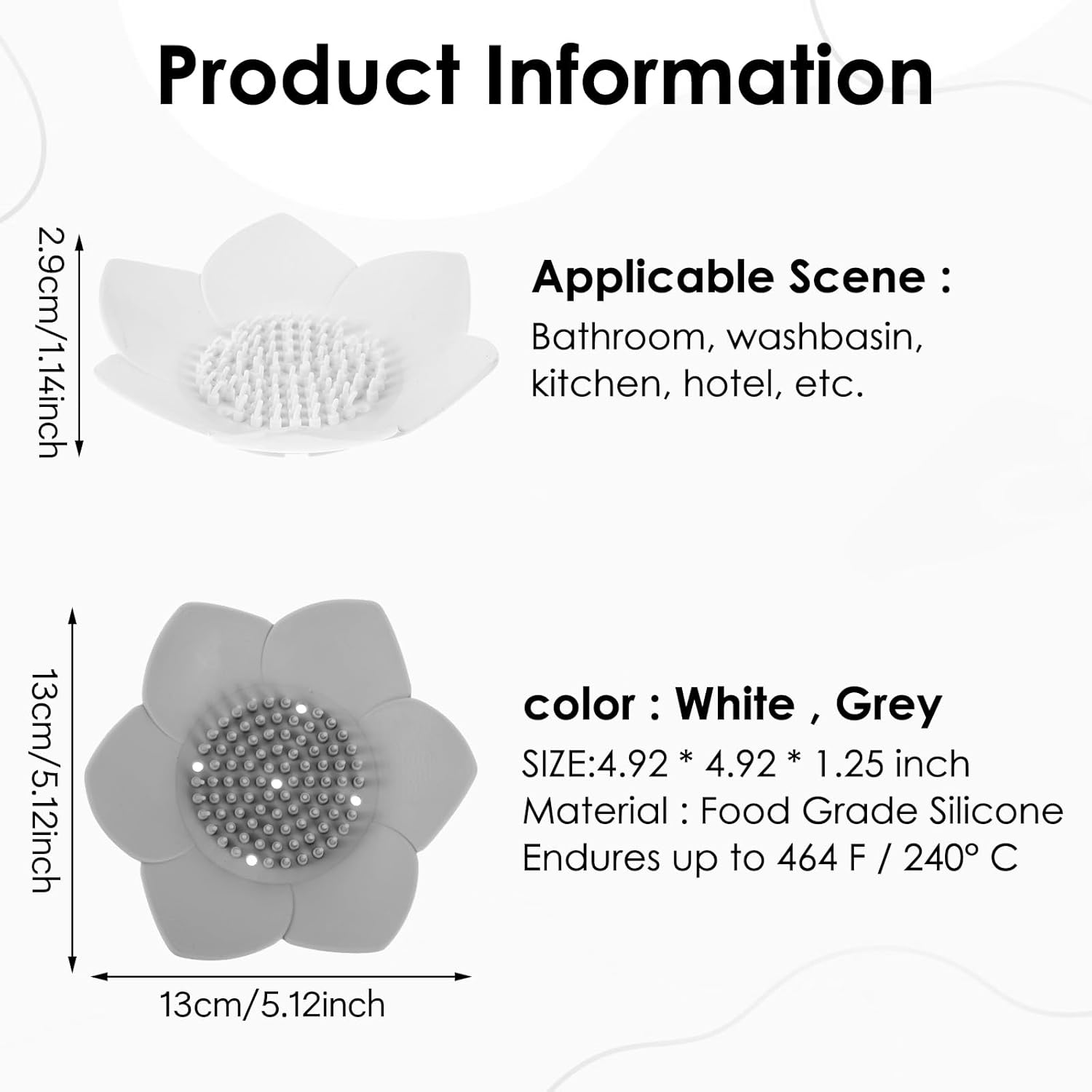 2Pcs Lotus Shaped Silicone Soap Dish with Drain and Anti-Slip