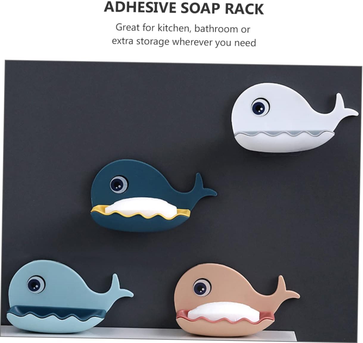 Alipis Whale Shaped Adhesive Soap Dish 1