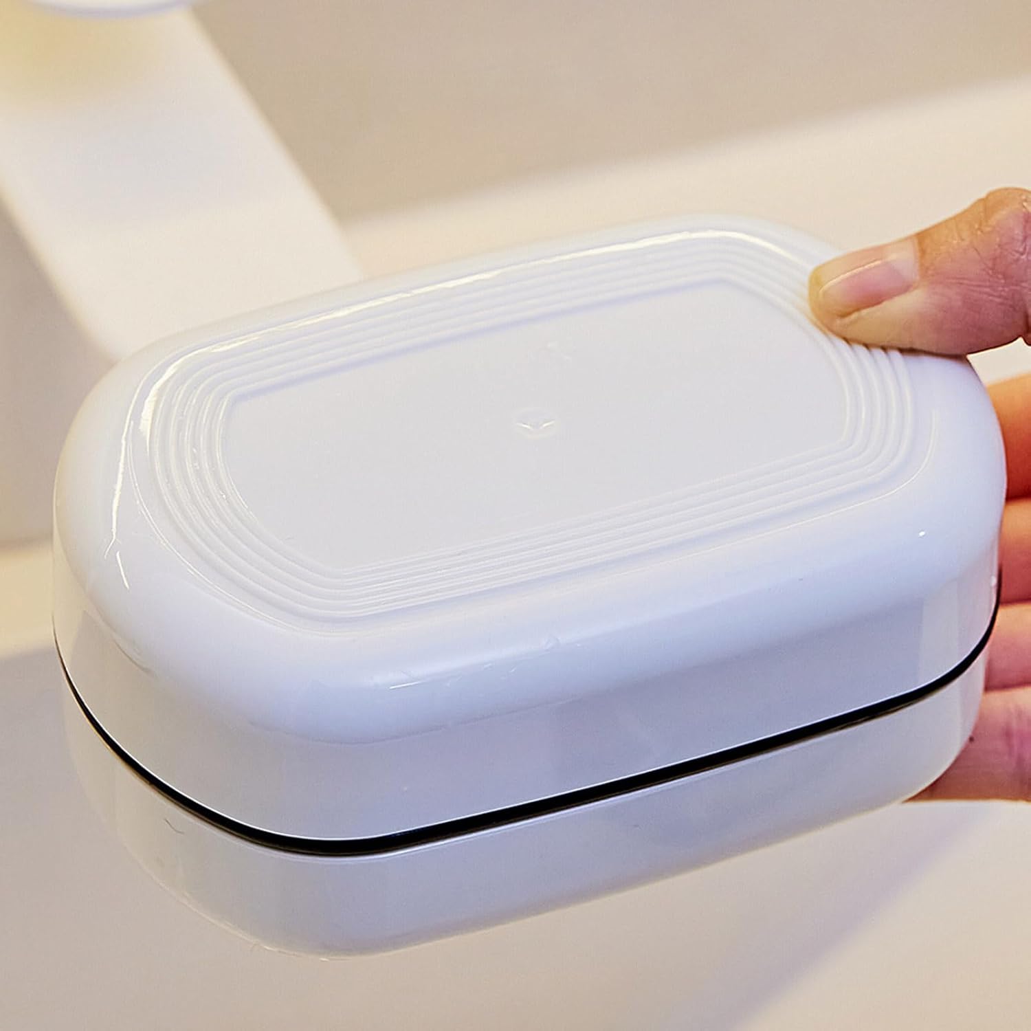 Portable Soap Organizer Double-Layer Drainage Dish with Lid