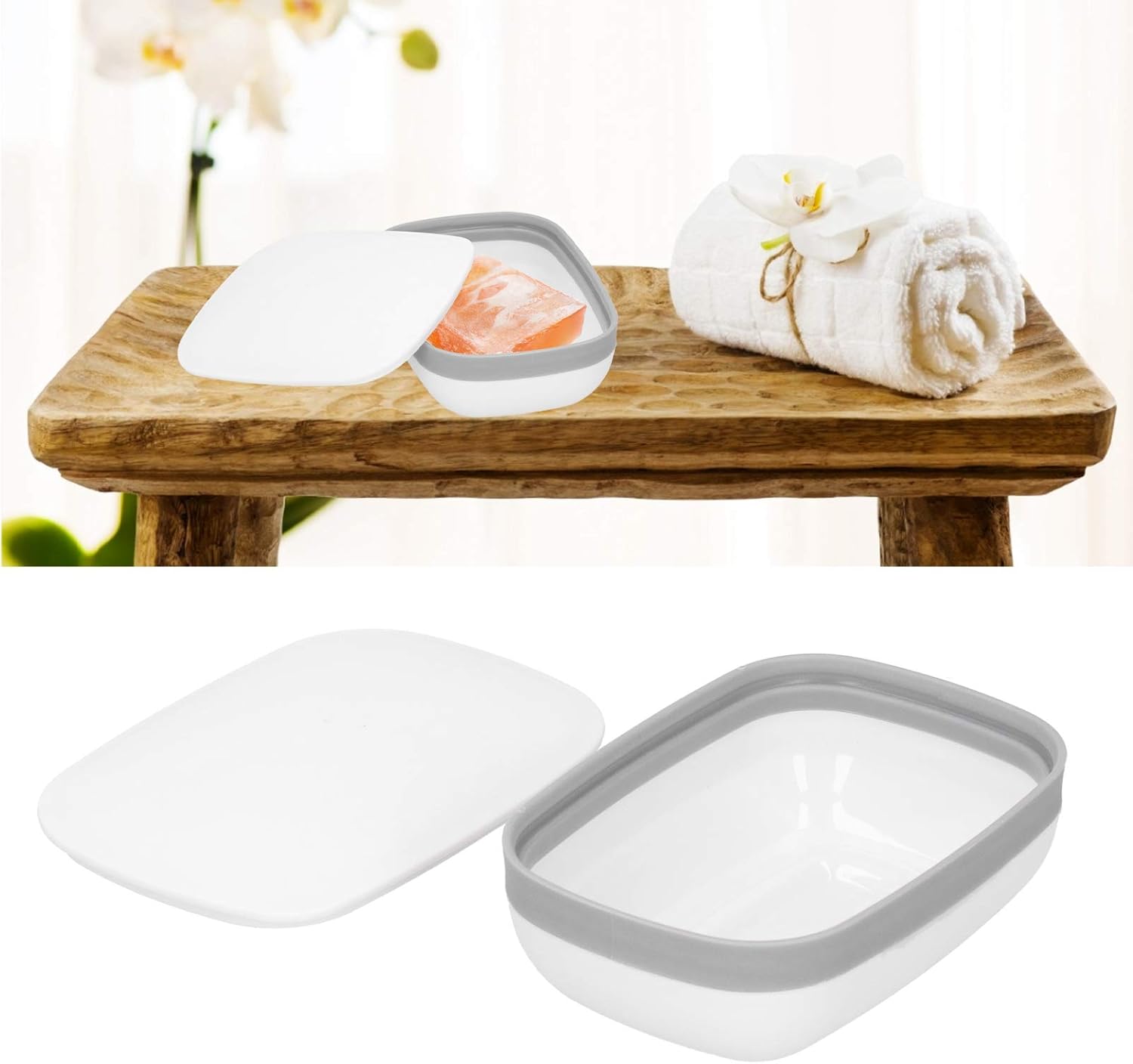 Gsycle Soap Holder with Lid for Home Travel Camping