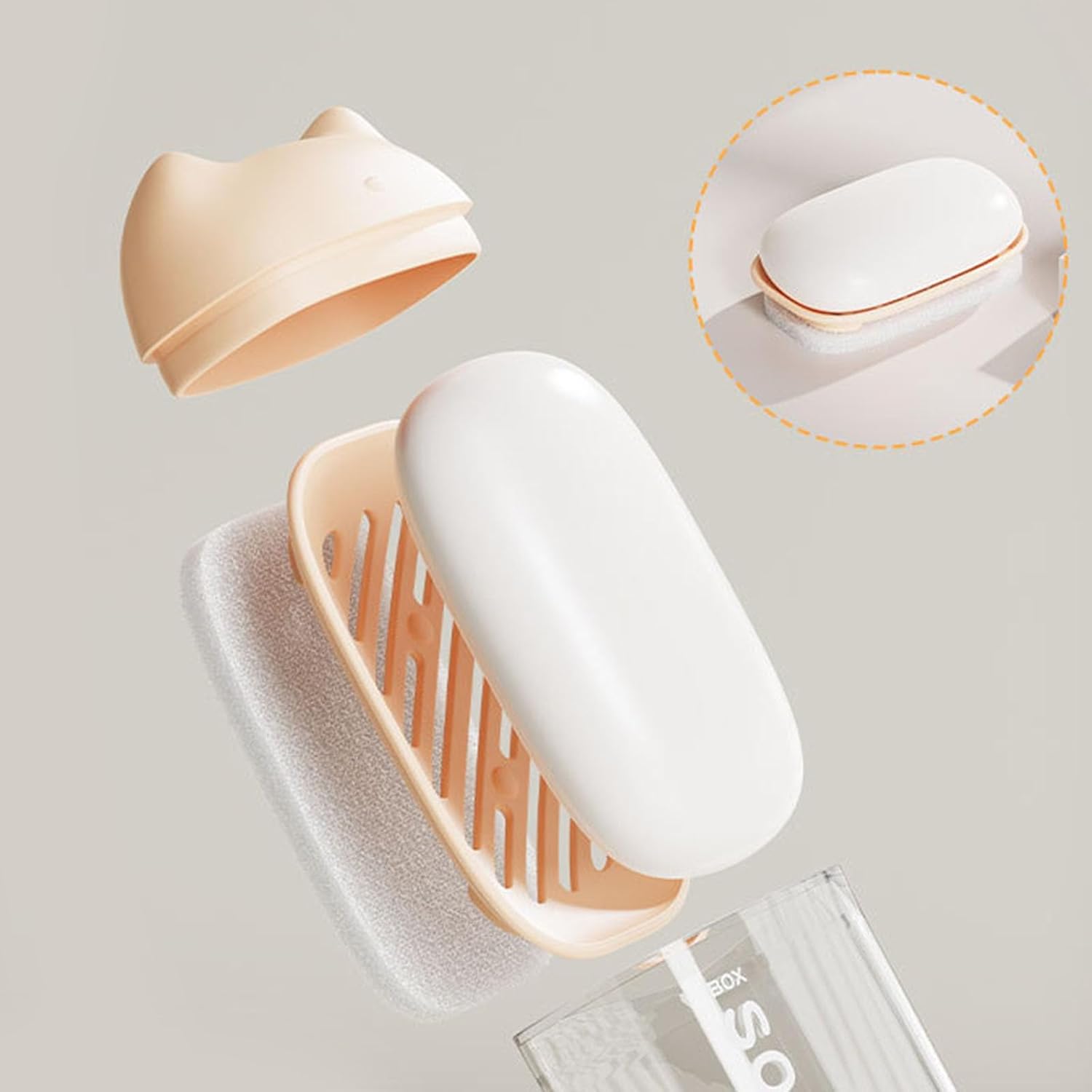 Ywmsfl Practical Soap Dish Holder Leakproof with Drainage and Cats Ear Lid