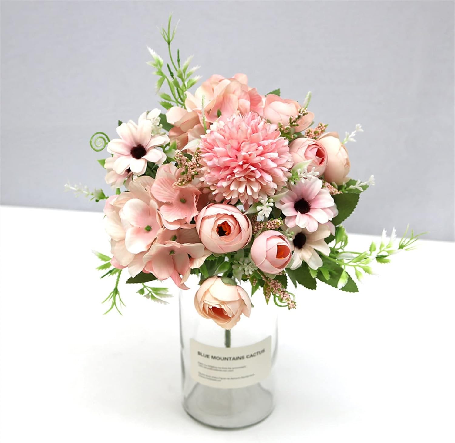 GaRcan Artificial Flowers with Pots 1pc Mixed Peony Hydrangea Silk Bouquet 1