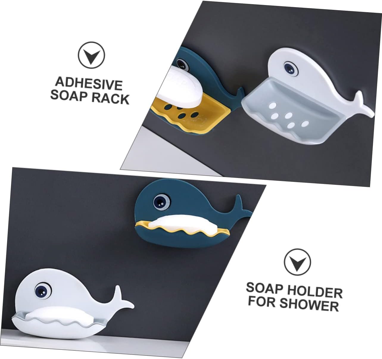 Alipis Whale Shaped Adhesive Soap Dish 1