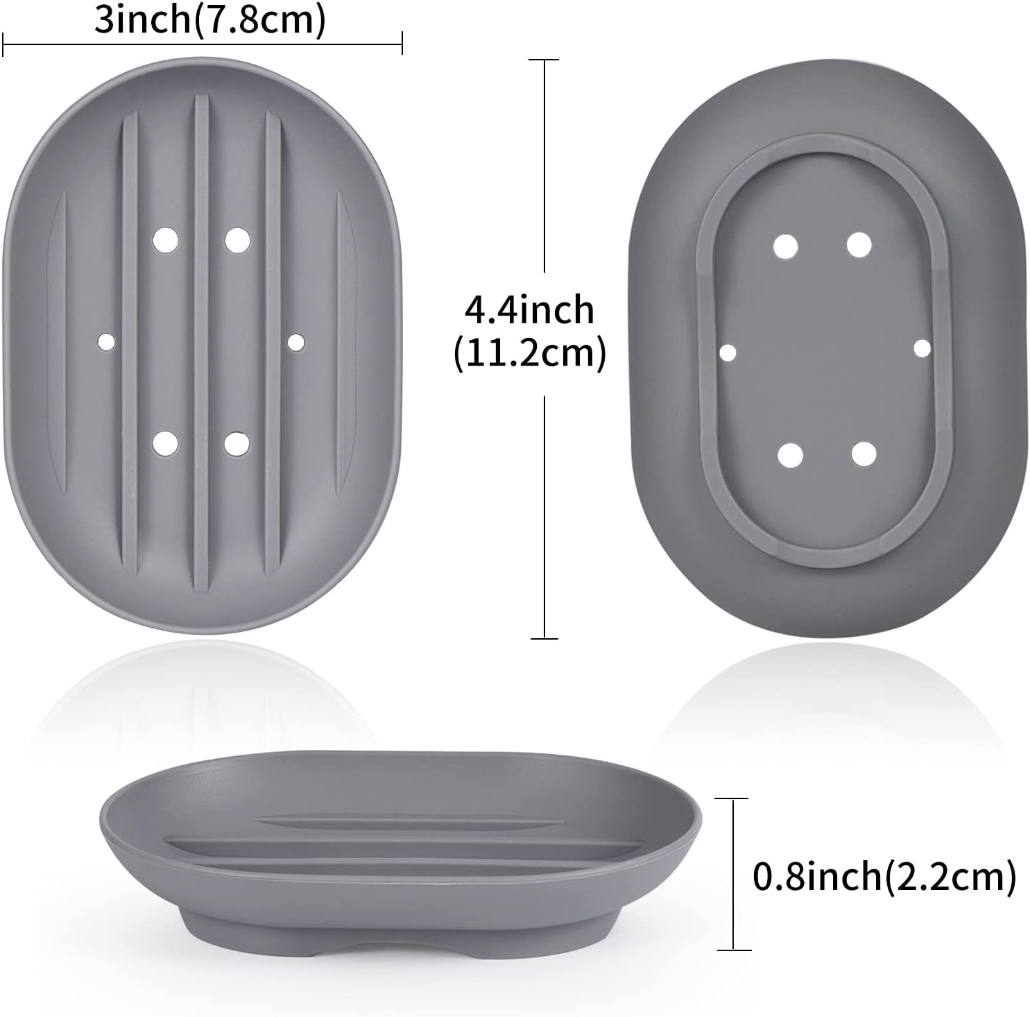 Luckyiren Silicone Soap Dish Holder for Bathroom Sink