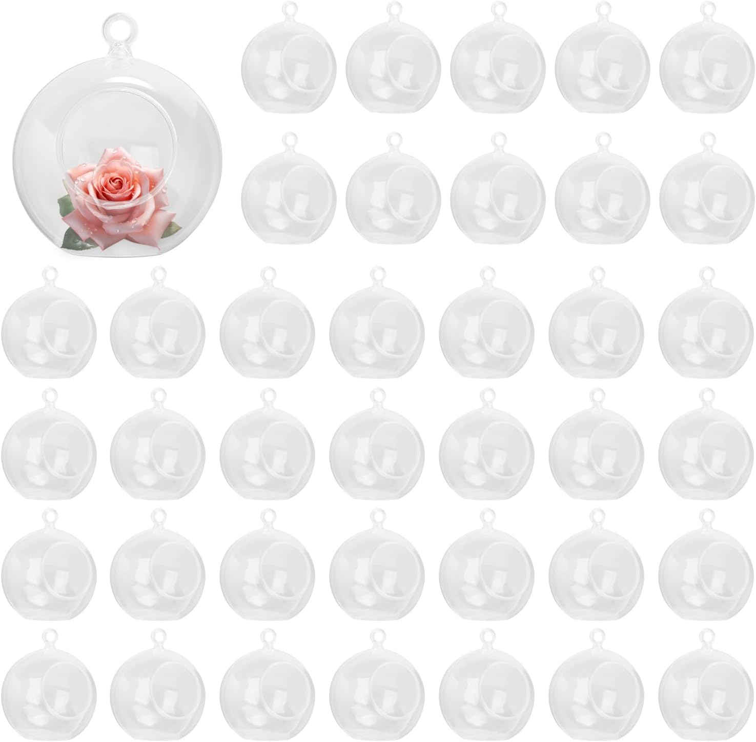 39 Pcs Clear Hanging Glass Orbs for Home Decor