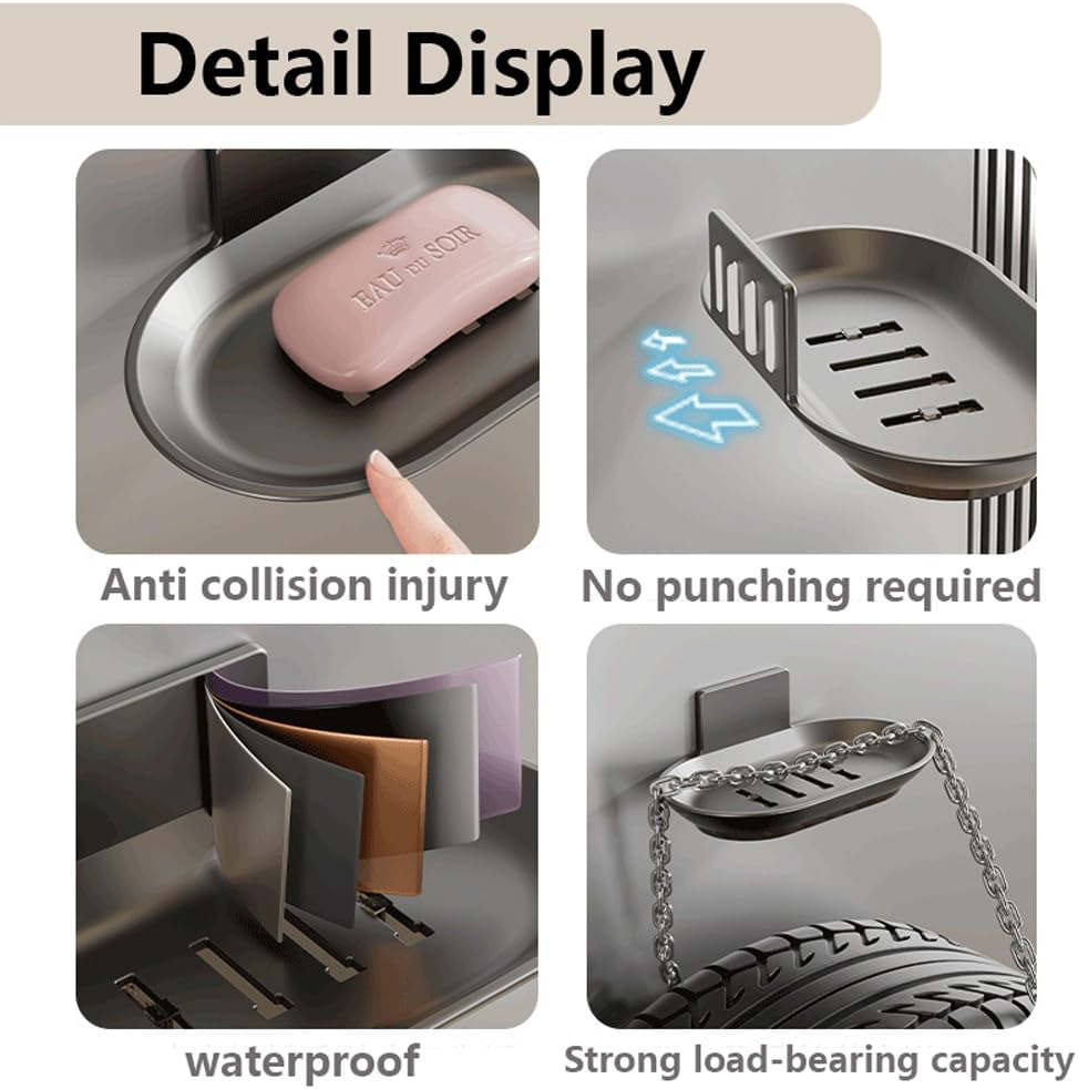 Wall Mounted Soap Dishes 2 Pack Gray 35 x 57 Inches