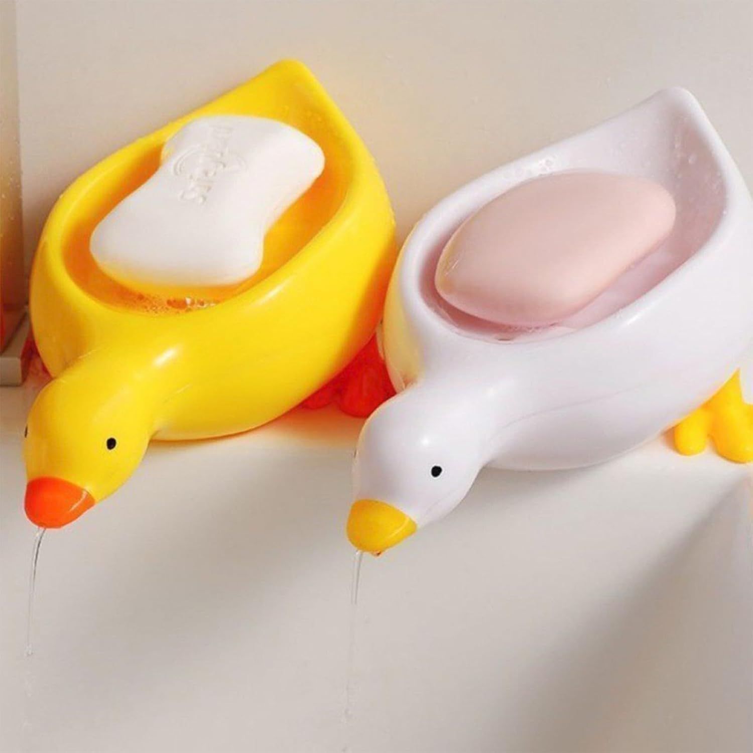 Adorable Duck Soap Dish with Drain for Bathroom and Kitchen