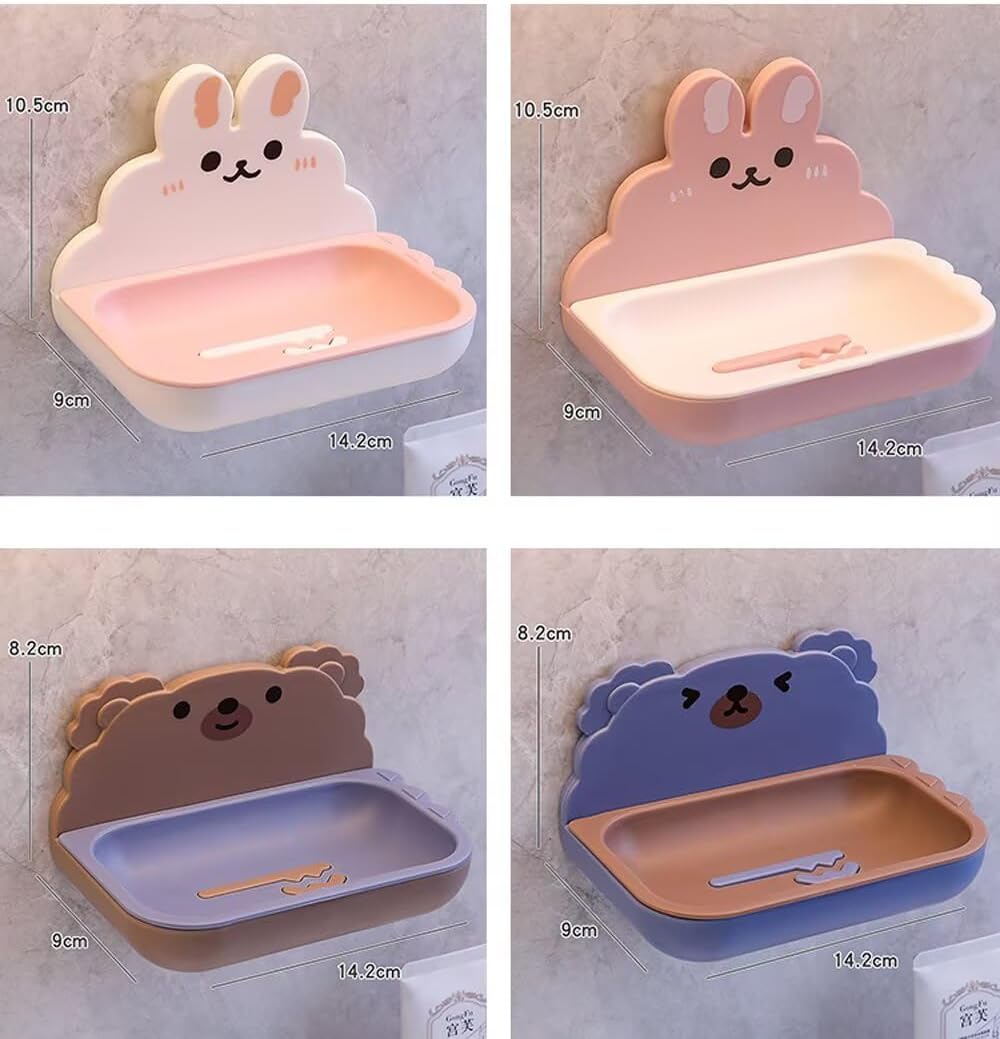 FABEILAI Rabbit Soap Holder Suction Cup White