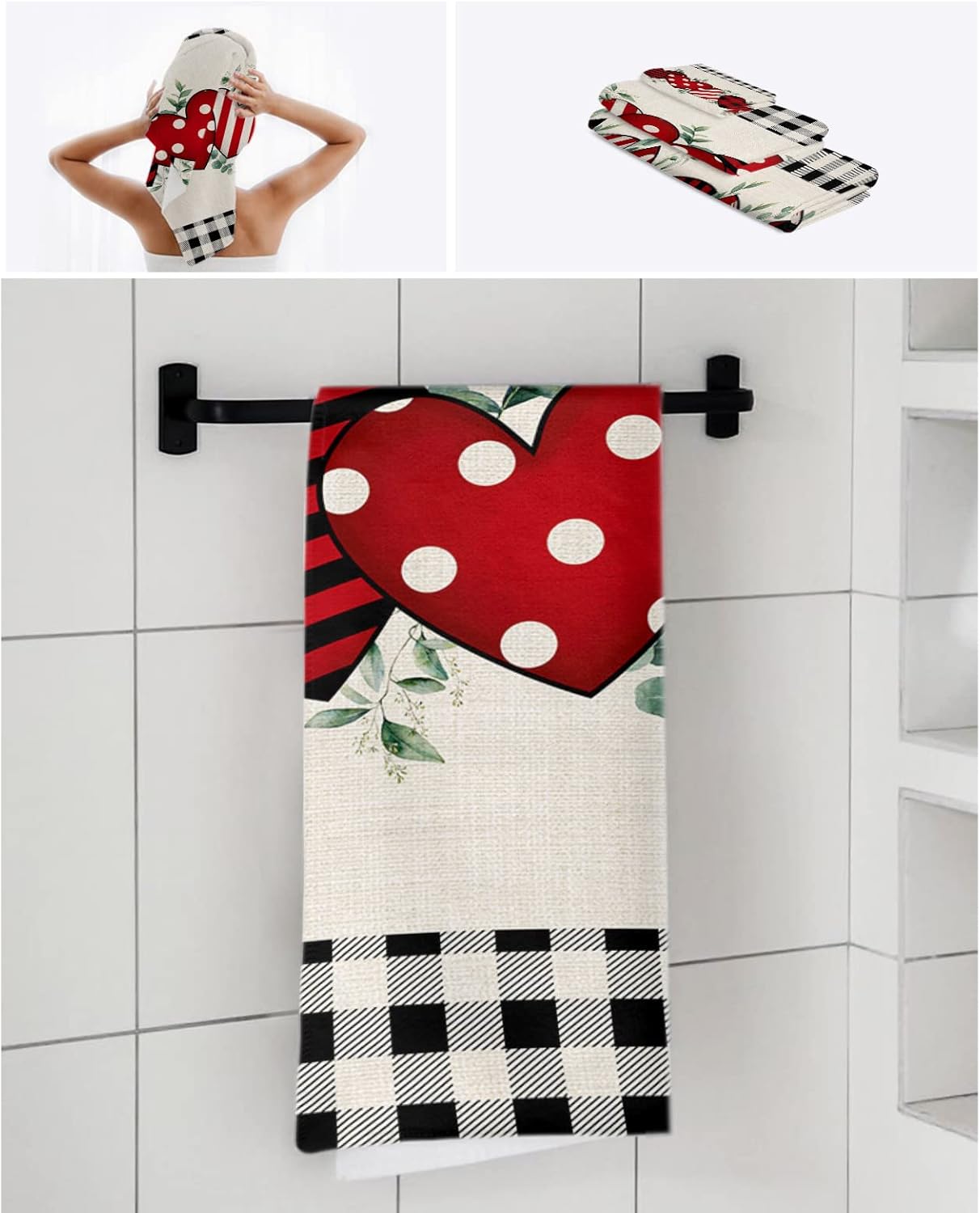 Smile Sunflower 3 Pcs Bath Towel Set Valentines Day Design