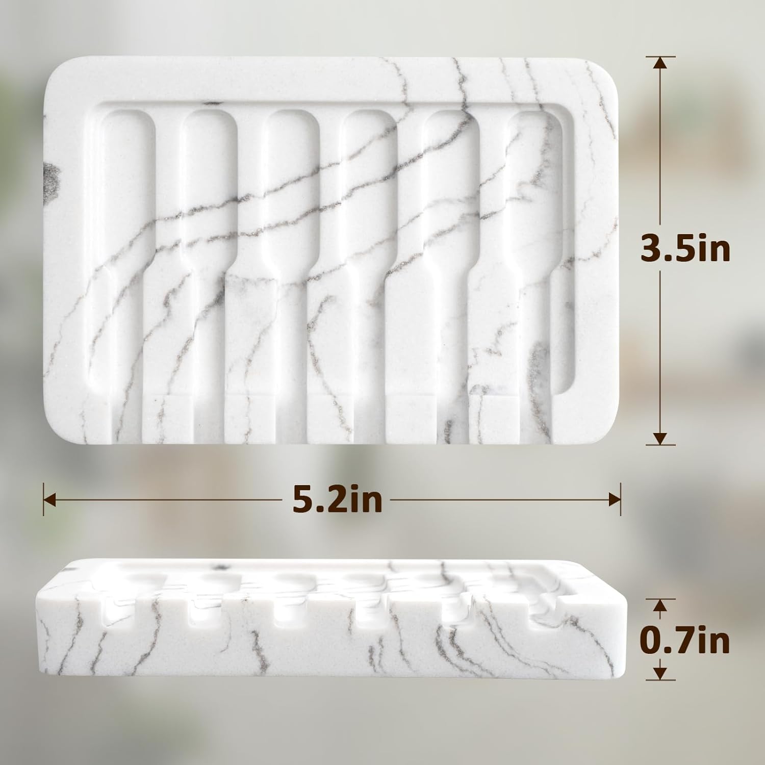 UHEY HOME Resin Soap Dish with Marble Look