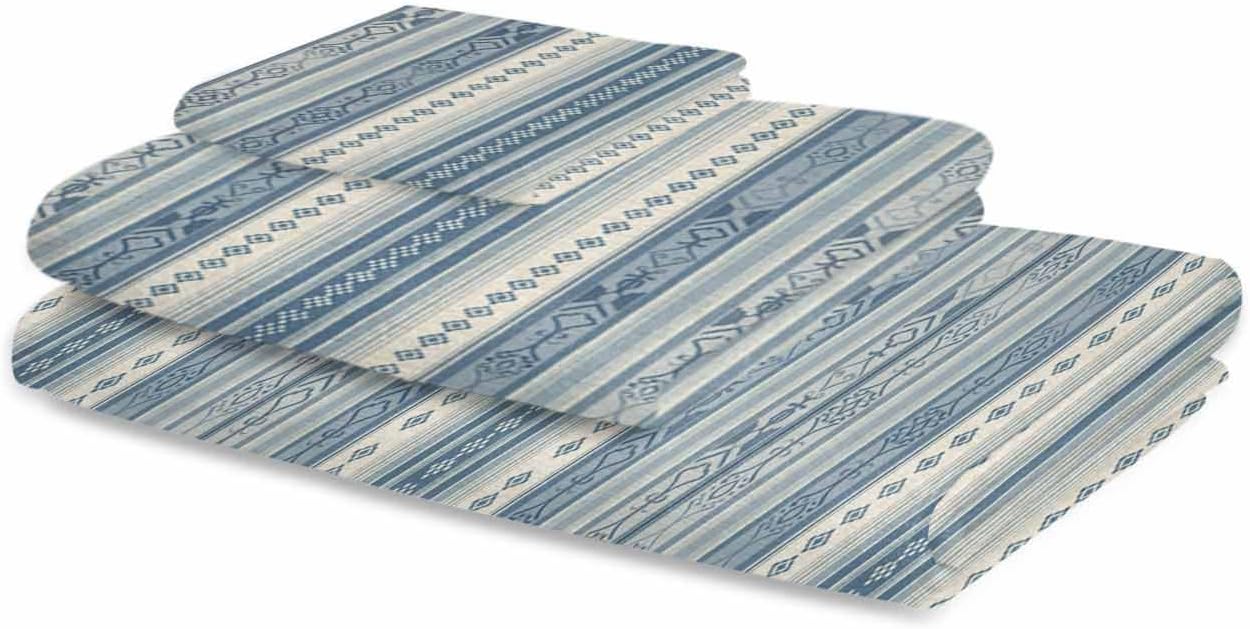 Chees D Zone Retro Blue Stripe Bath Towel Set