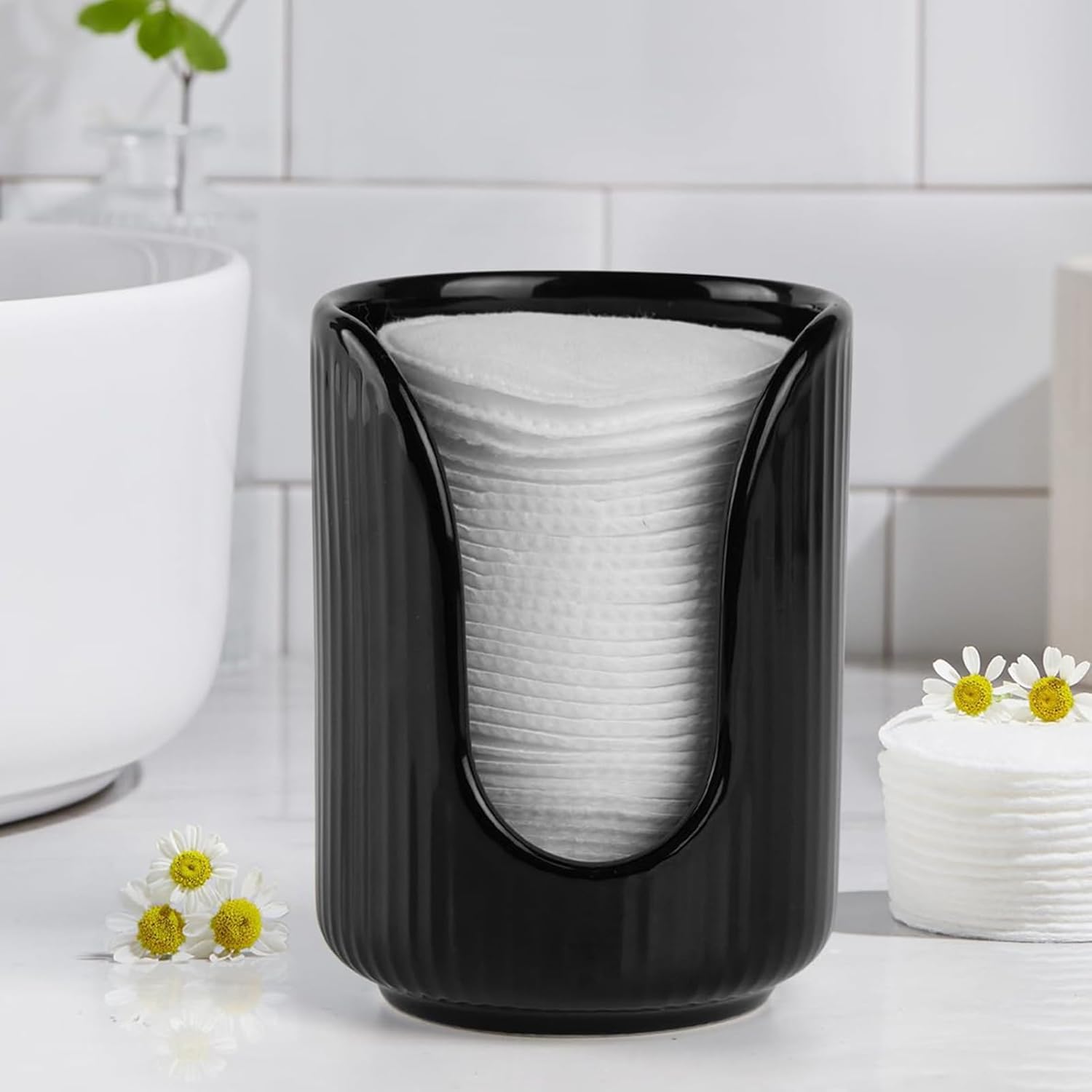 Compact Plastic Cup Holder for Bathroom Vanity