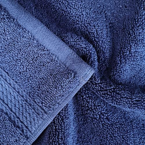 Superior Egyptian Cotton Pile 3 Piece Towel Set Navy Blue