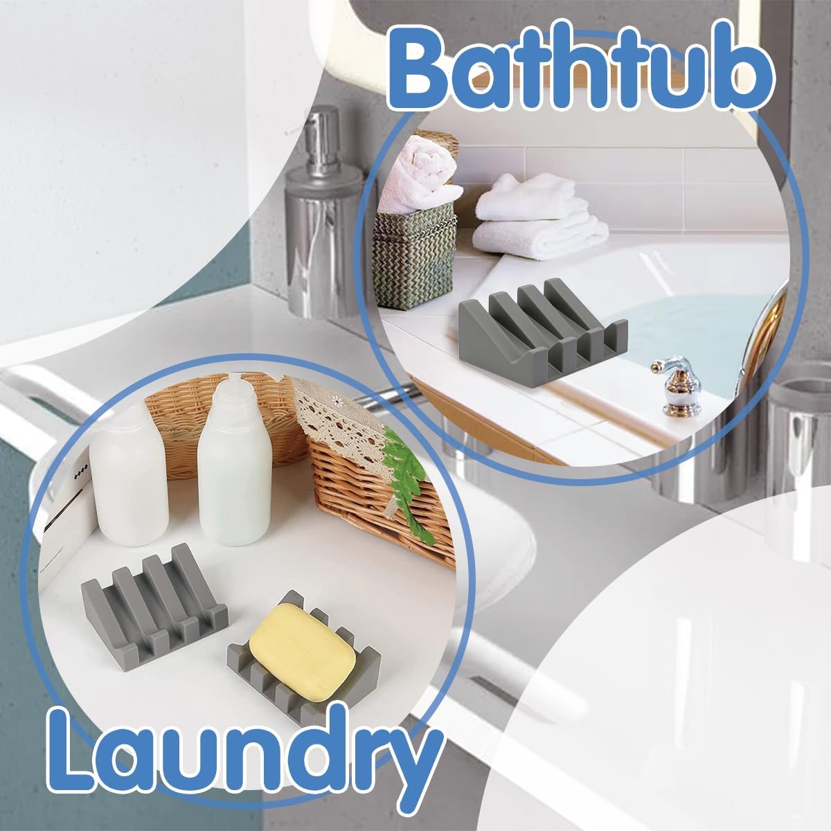 Imtos Soap Dishes with Suction Gray