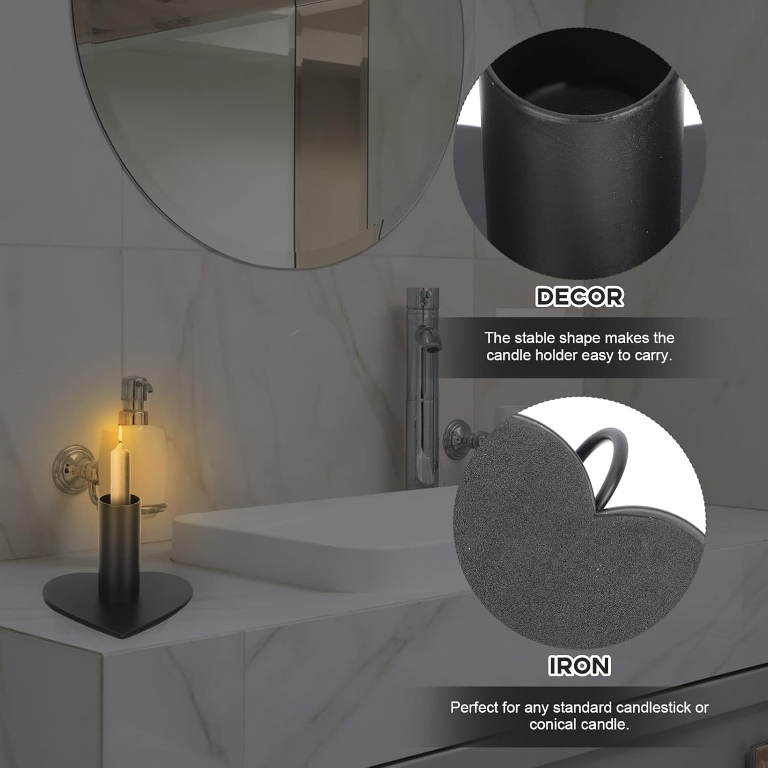 Heart Shaped Candlestick Holder Iron Design