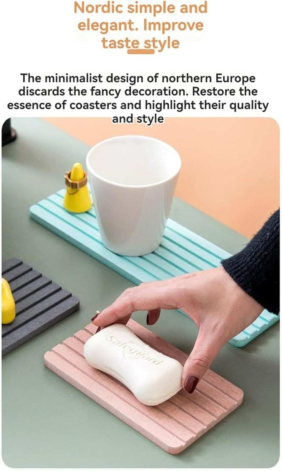 Diatomite Coasters Tray for Cosmetic Bottles and Bathroom