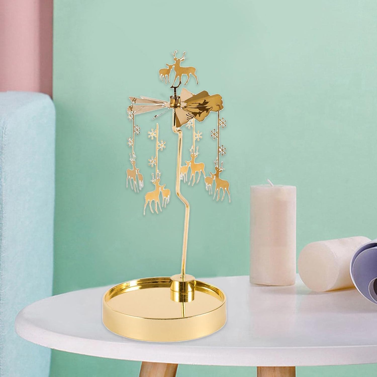 Yalych Rotating Candle Holder with Deer Design
