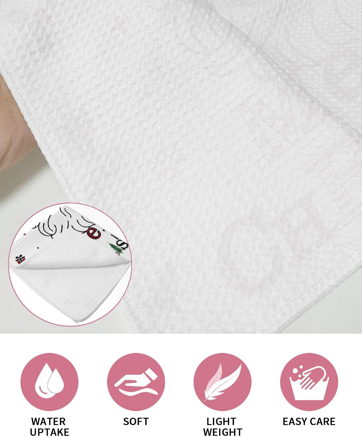 Falaniique Merry Christmas Waffle Towel Set of 2 1