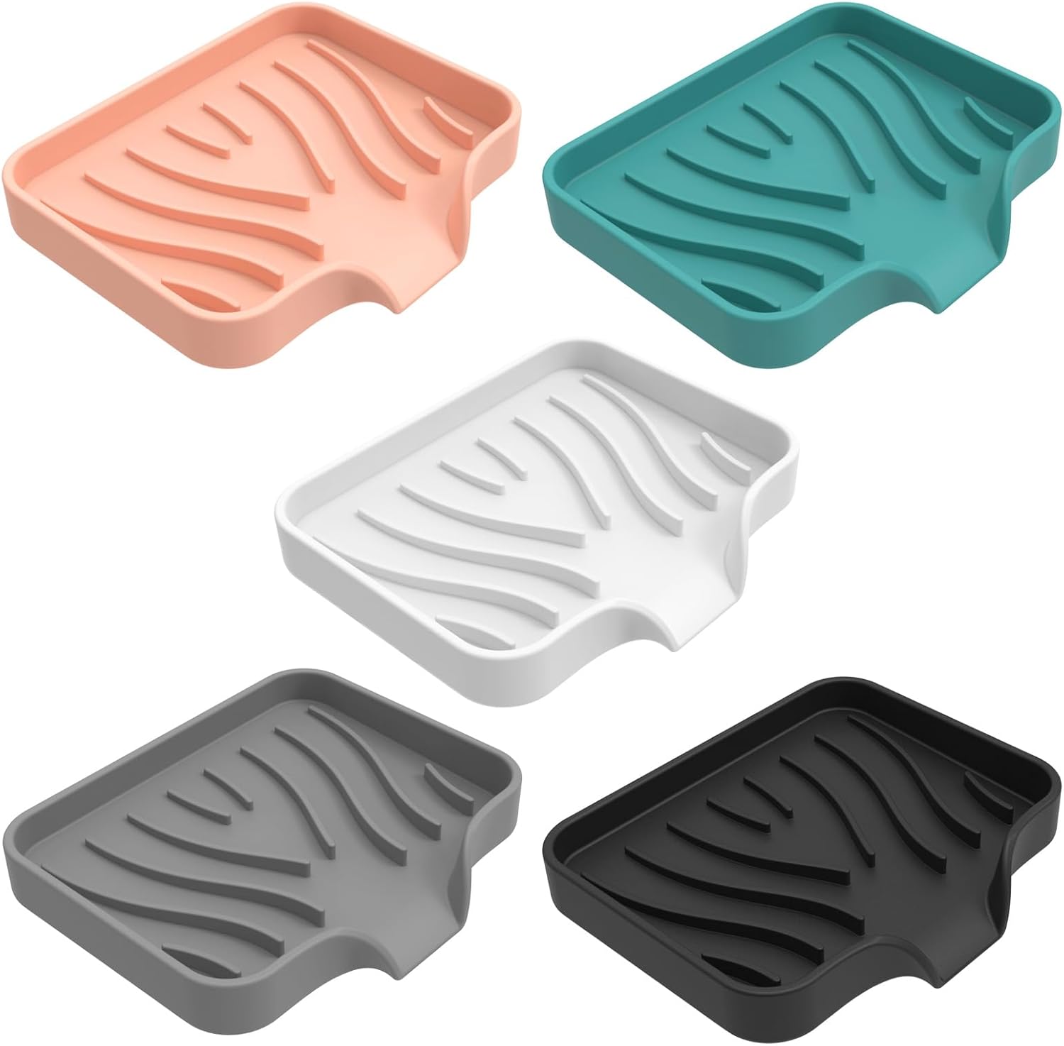 TENYELE Silicone Soap Drainer Rectangular Holder for Bathroom Kitchen Hotel