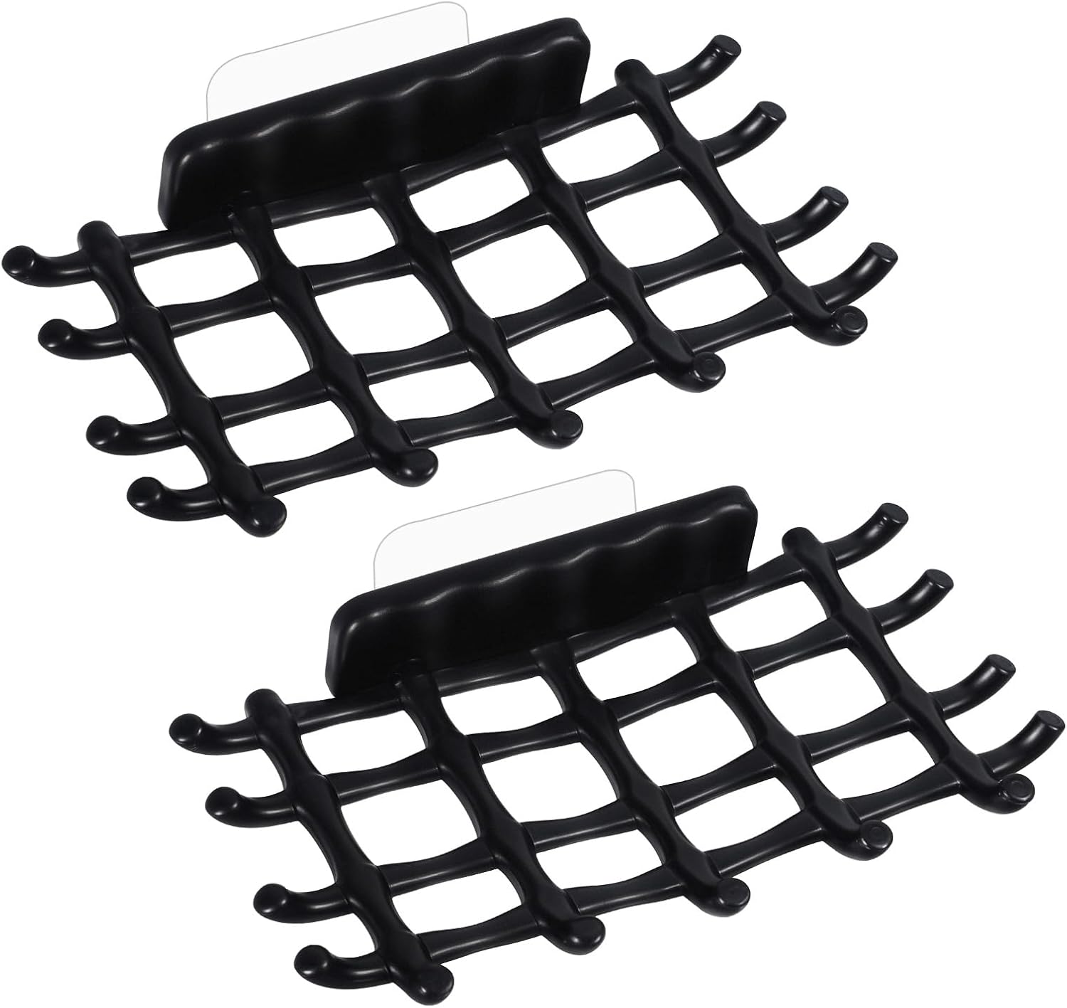 2 Pcs Black Soap Bar Holder with Hooks No Drilling